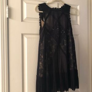 Free People Black Lace Babydoll Dress